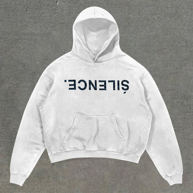 Casual character print loose hoodie