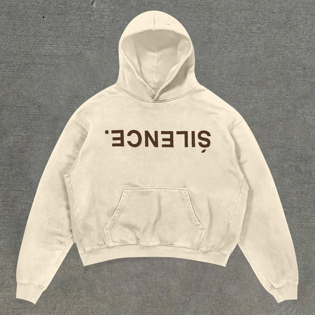 Casual character print loose hoodie