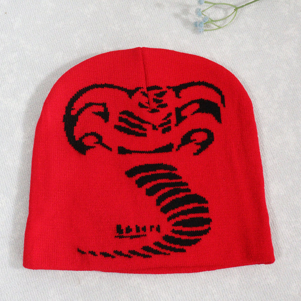 Knitted Pullover Cobra Y2K Jacquard Hat for Men and Women