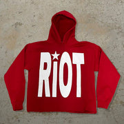 Riot Print Long Sleeve Hoodies