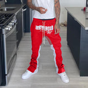 Fashionable college style casual letter flare pants