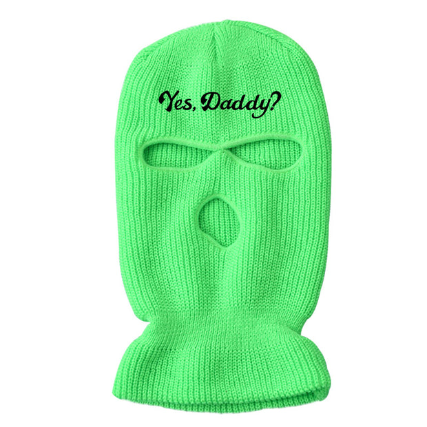 Ski mask knitted warm three-hole hat