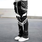 Evil Smile Print Vintage Street Flare Pants