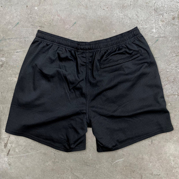 Fashion Casual Angel Baby Pattern Sports Mesh Shorts