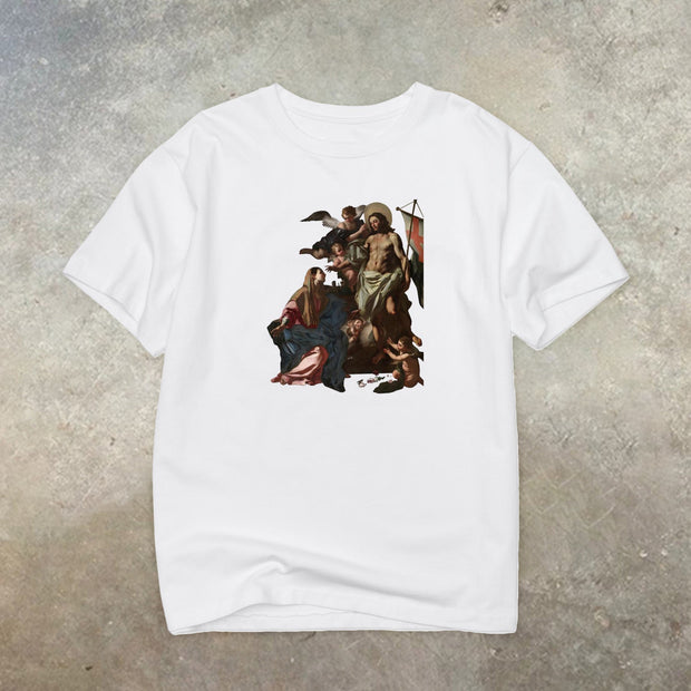 Casual men's short sleeve printed round neck T-shirt