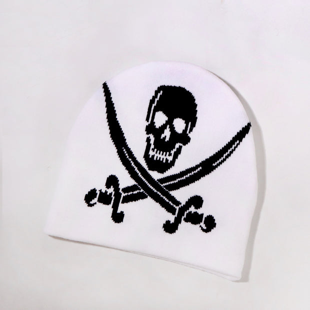 Skull jacquard knitted hat