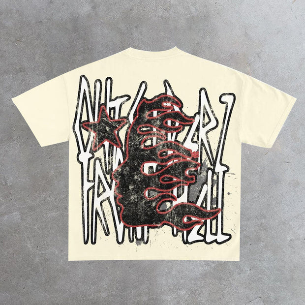Graffiti Print Casual Street T-Shirt