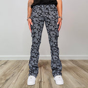 Fashion street style cashew flower trousers