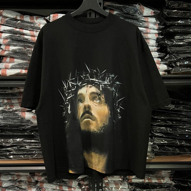 Fear No Man But God Print Short Sleeve T-Shirt