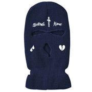 Cross broken heart knitted three hole hat