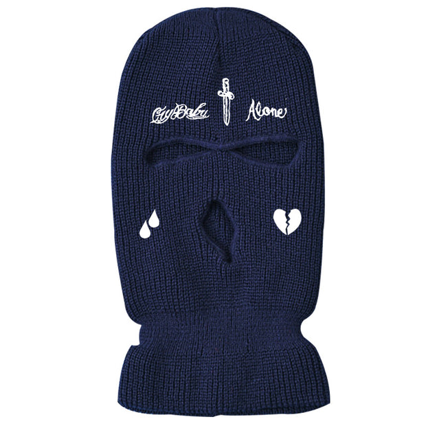 Cross broken heart knitted three hole hat