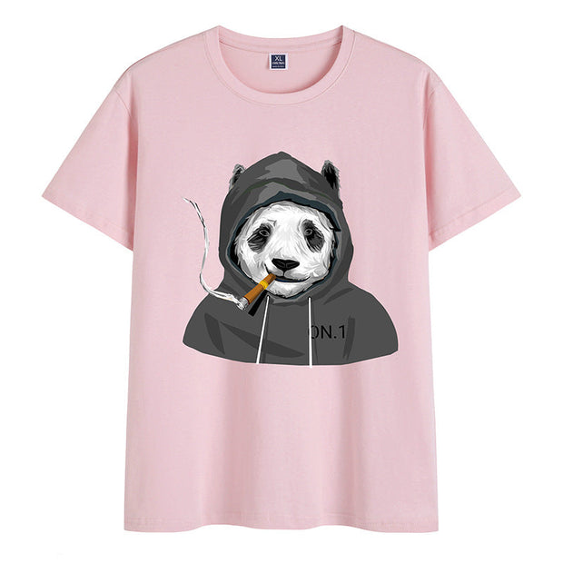 Funny fashion printed round neck short sleeve T-shirt