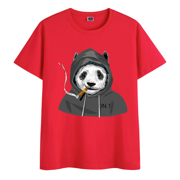 Funny fashion printed round neck short sleeve T-shirt