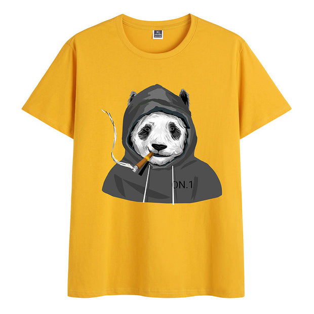 Funny fashion printed round neck short sleeve T-shirt