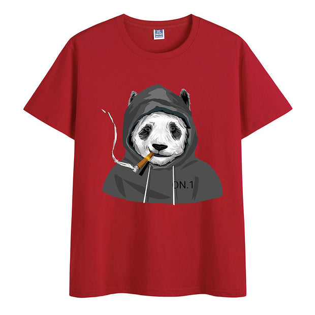 Funny fashion printed round neck short sleeve T-shirt