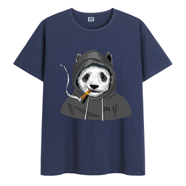 Funny fashion printed round neck short sleeve T-shirt