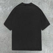 Skull Slogan Graphic Print Short Sleeve T-Shirt