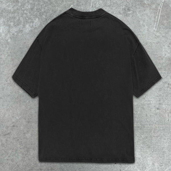 Skull Slogan Graphic Print Short Sleeve T-Shirt