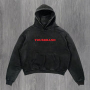 Casual personalized printed letter hoodie
