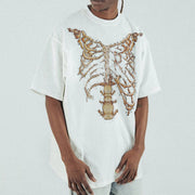 Gold skull personalized print T-shirt
