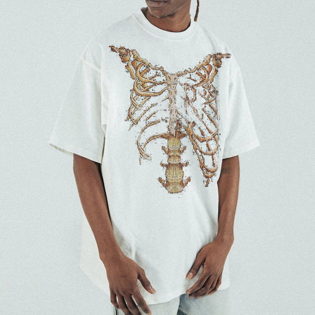 Gold skull personalized print T-shirt