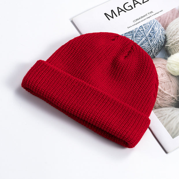 Melon leather hat men's warm short cold hat woolen hat