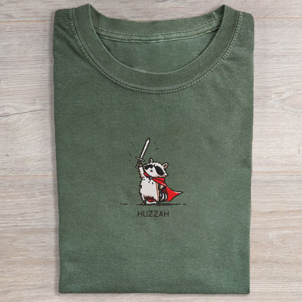 Huzzah Racoon with Sword T-shirt