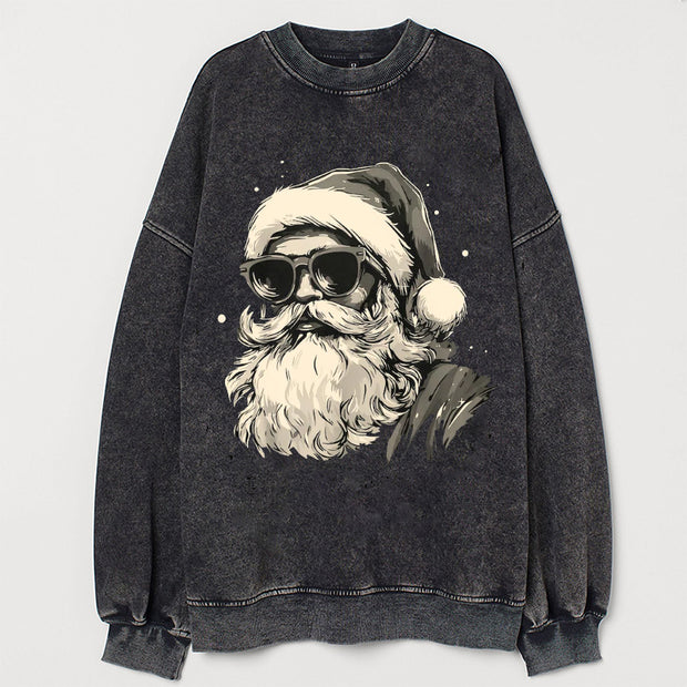 Santa Face Sunglasses Christmas Sweatshirt