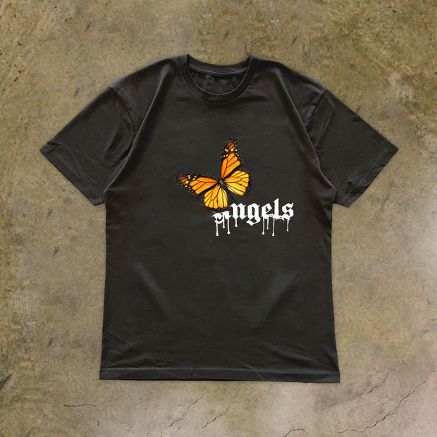 Butterfly Vintage Casual Short Sleeve Street T-Shirt