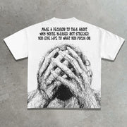 Casual street printed cotton T-shirt