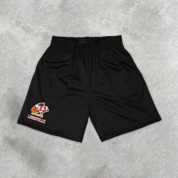 Fashion Casual Vintage Print Training Sports Shorts