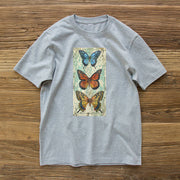 Retro butterfly print street short-sleeved T-shirt