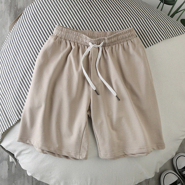 Loose casual solid color five-point pants