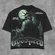 Fashionable Statue Print Short Sleeve T-Shirt