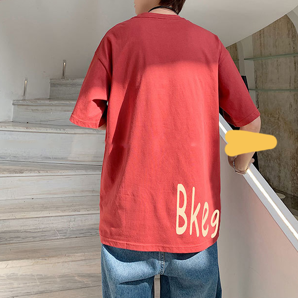 Street style fashion loose Hong Kong style casual short-sleeved T-shirt