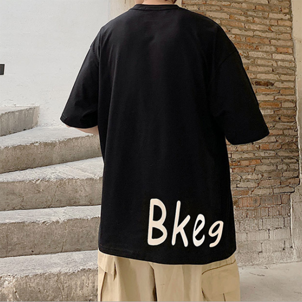 Street style fashion loose Hong Kong style casual short-sleeved T-shirt