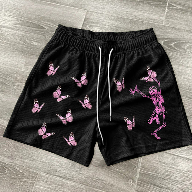 Trendy Skull Butterfly Hip Hop Street Shorts