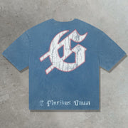 Home Run Skull Casual Street Vintage T-Shirt