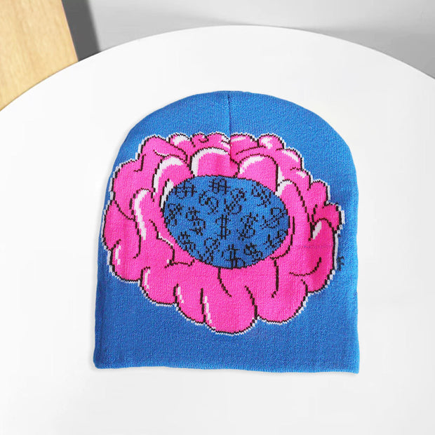 Trendy printed street warm pattern multi-color couple hat