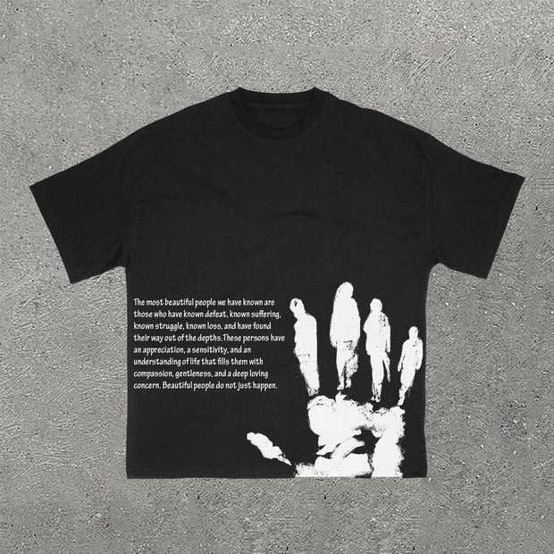 Palms & letter Print Short Sleeve T-Shirt