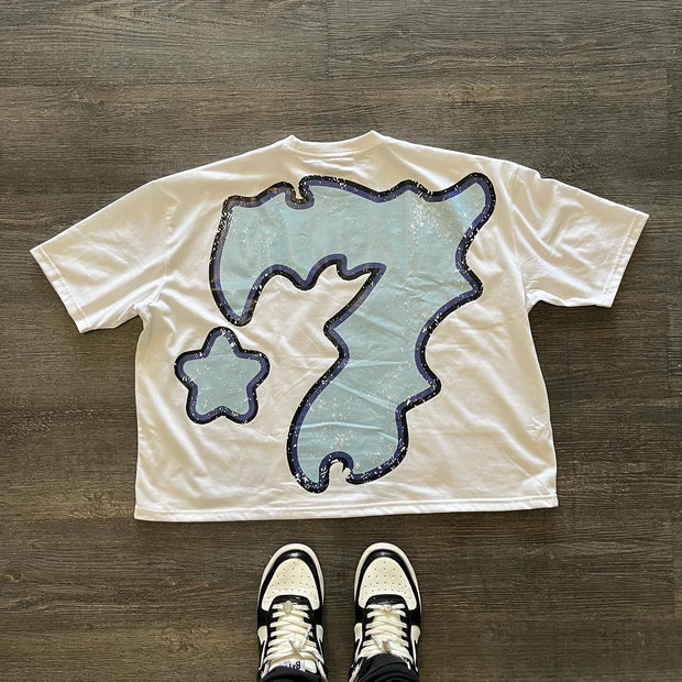 Fashionable and personalized street style printed loose T-shirt