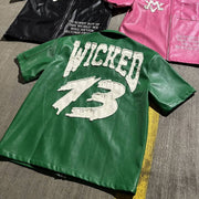 Leather patch street zip shirt