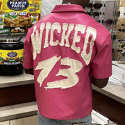 Leather patch street zip shirt