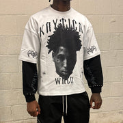 Street color contrast stitching youngboy sweatshirt