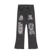Ripped Liuding personalized street hip-hop jeans