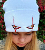 Pennywise scary eyes horror clown eyes knitted warm hip-hop hat