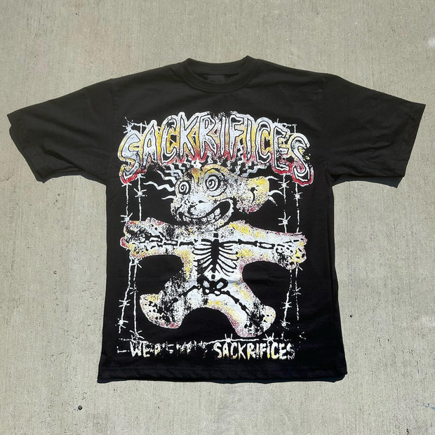 Lightning Dog Casual Street Graffiti T-Shirt