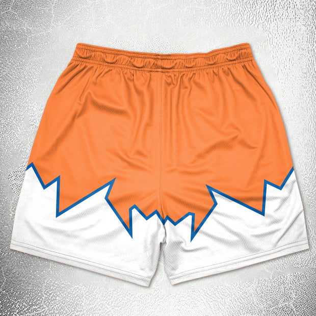 Retro Hip Hop Trend Print Track Shorts