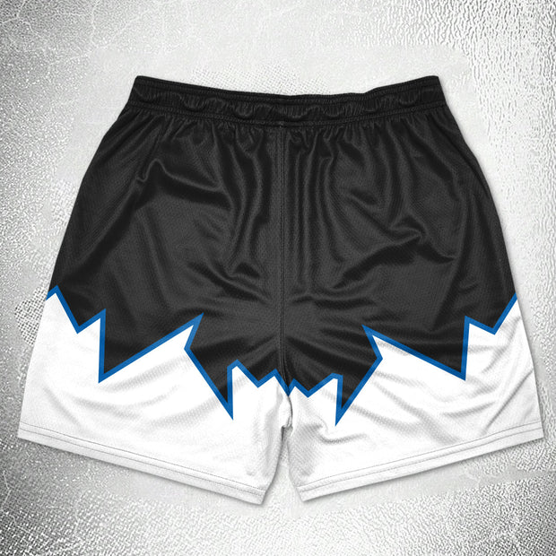 Retro Hip Hop Trend Print Track Shorts