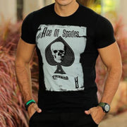 Casual round neck short sleeve digital print pullover men's T-shirt
